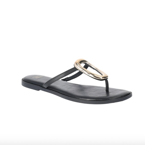 NWOT Time and Tru Ornament Thong Sandals, Black, Size 11 - Picture 1 of 6